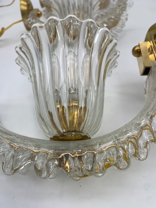 Coppia applique in vetro murano vintage made in italy