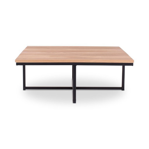 Mesa de centro de roble natural de 80x80 cm.