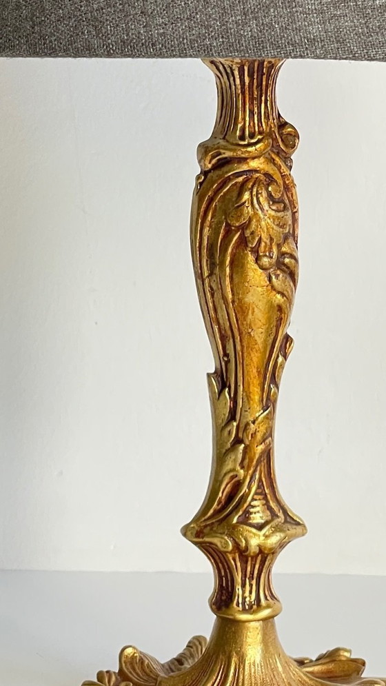 Image 1 of Vintage Bronze Lampe Mit Gold Patina
