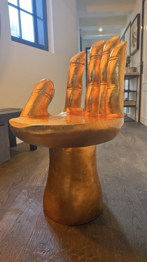 Rare Pols Potten Golden Hand Chair