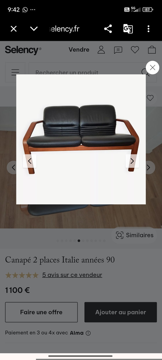 Image 1 of Vintage 2-seater leather sofa