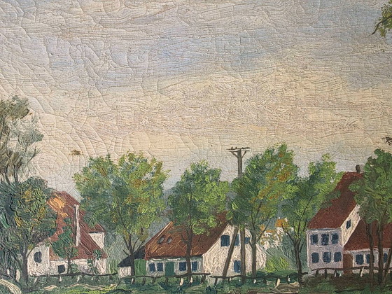 Original Vintage Landscape Oil Painting - Signed J.N. Falck, Paintings & Drawings, Canvas, Gold (photo 9 of 13)