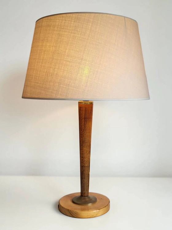 Unilux Design Mazda Lamp 1960s – Table lamps, Wood, Cotton, Vintage (photo 6 of 10)