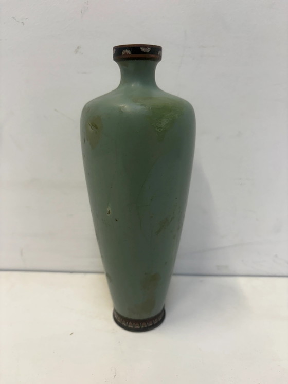 Jarrón Cloisonné Japonés – Período Meiji – Motivo de Pájaro – 19 cm – Jarrones (photo 8 of 9)