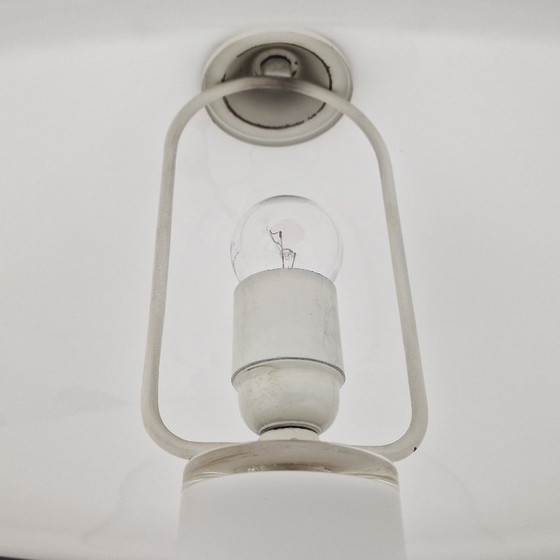 Image 1 of Seltene 1970er Pilzlampe aus Murano - mundgeblasenes Glas mit weißem Streulicht