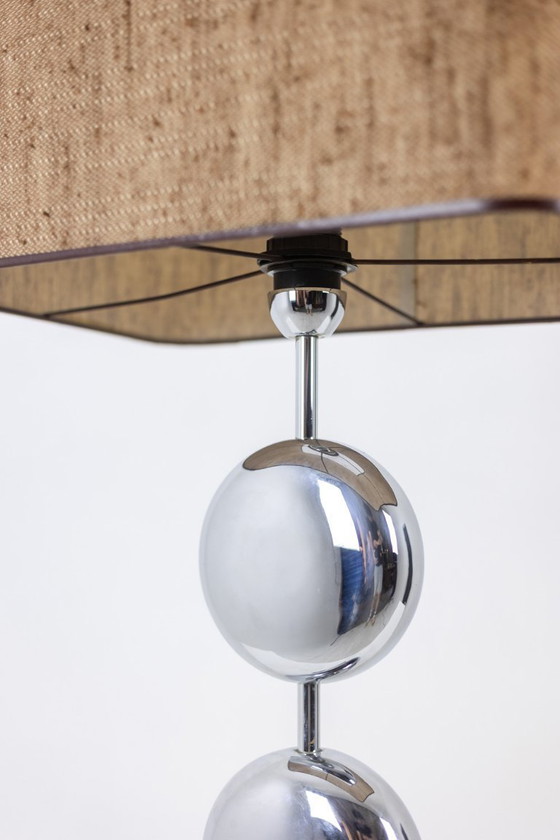 Image 1 of Lampe aus verchromtem Metall. Unterzeichnet von Chalier Paris. 1970er Jahre