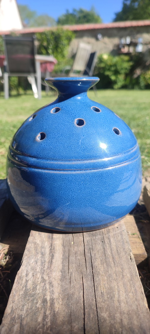 Handmade flower frog, La Draille pottery (Anduze)