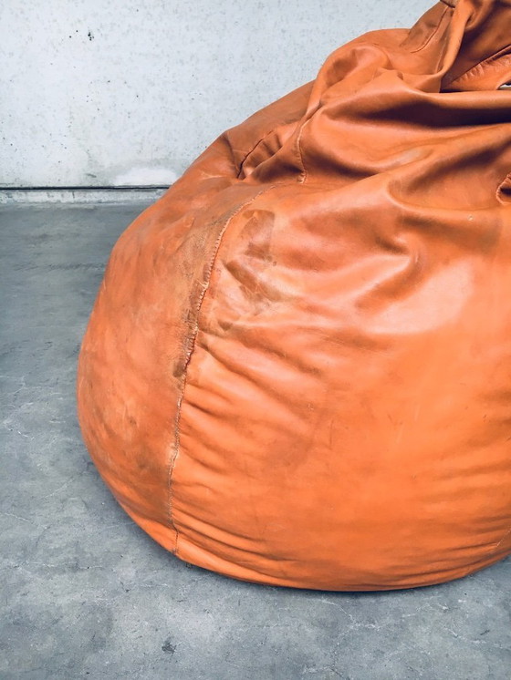 Image 1 of Pouf in pelle patchwork dal design vintage, Italia anni '70