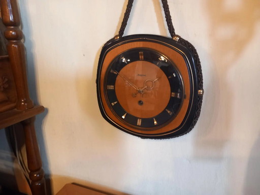 DUGENA Mechanical Rope Wall Clock, MCM Style, 1960s