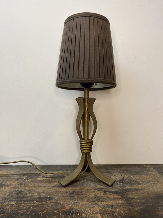 Image 1 of Vintage Metalen Brutalist Tafellamp