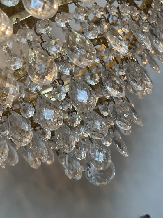 Image 1 of XL franse echt kristallen vintage zakkroonluchter hanglamp