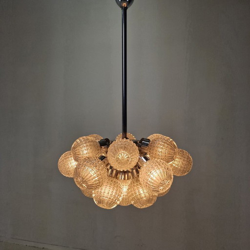 Grande lampadario a globo in vetro di Richard Essig, Germania, anni '60