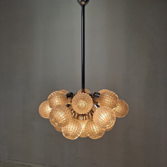 Image 1 of Large Glass Globe Chandelier by Richard Essig, Germany, 1960s