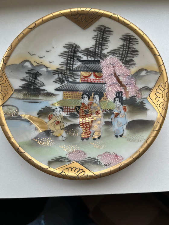 Image 1 of Servizio da tè giapponese vintage Geisha in the Garden