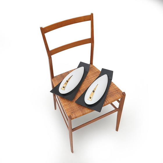 Image 1 of Coppia di lampade da parete in vetro opalino e ottone, anni '50