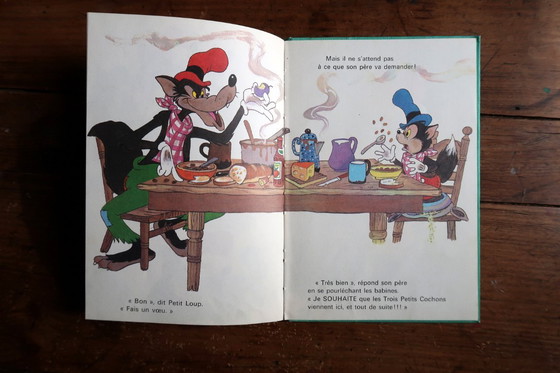 Image 1 of vintage Walt Disney Français Livre pour enfants « Petit Loup et les trois vœux », c.1980 – 2C51