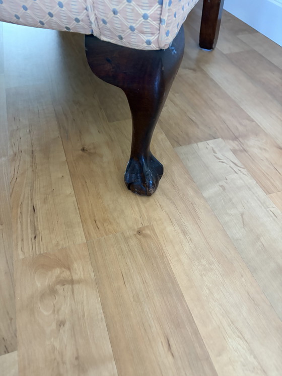 Image 1 of English wingchair with ottoman