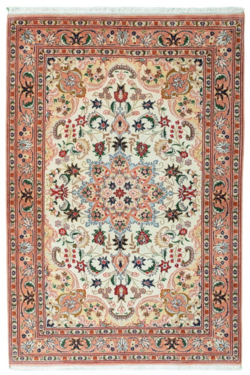 Hand-knotted Tabriz 50Raj oriental rug with silk content - 150 x 100 cm