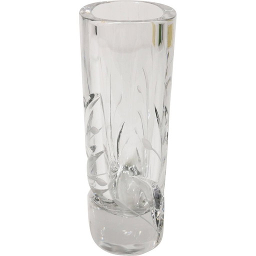 Vase ovale en cristal vintage de Bleikristal, Allemagne, années 1960
