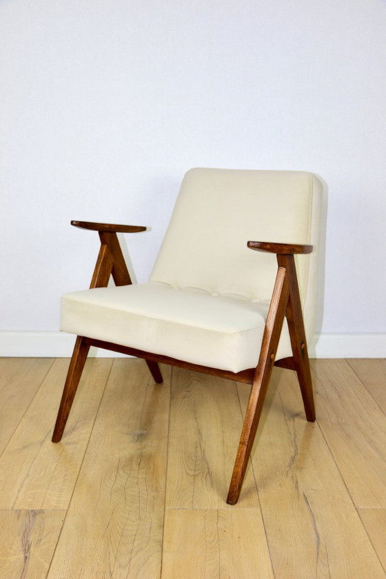 Image 1 of Sessel Chierowski 366, 1970er Jahre, beige, dunkle Eiche