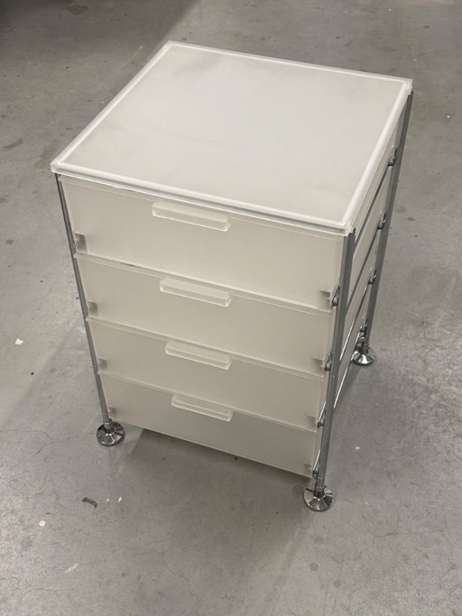 Kartell drawer unit 4 drawers plastic ice cream semi-transparent