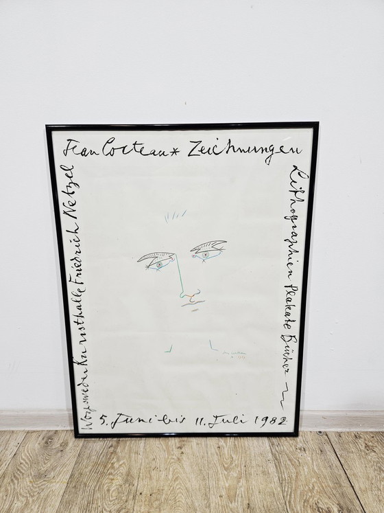 Affiche d'exposition originale de Jean Cocteau, 1982 – Glass, Paper (photo 17 of 17)