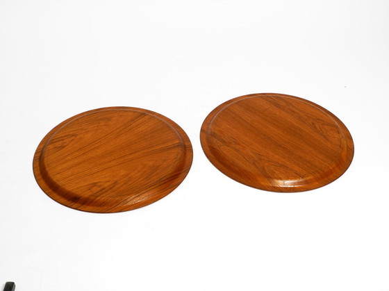 Image 1 of Schöner klappbarer Mid-Century Modern Servierwagen mit abnehmbaren Teak Pagholz Tabletts