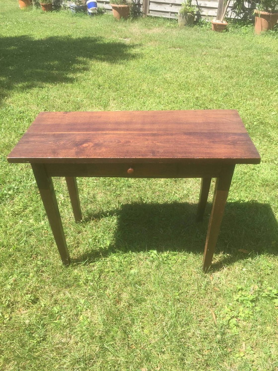 Bijzettafel met lade in eikenhout – Consoles, Vintage (photo 2 of 12)