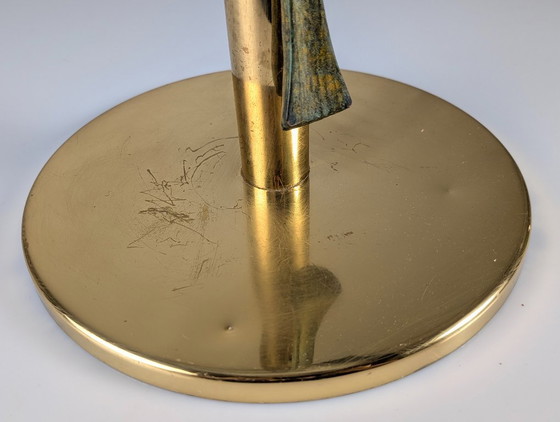 Monumental Valenti Fan Palm Bronze and Brass Table Lamp, 1970s (photo 20 of 20)