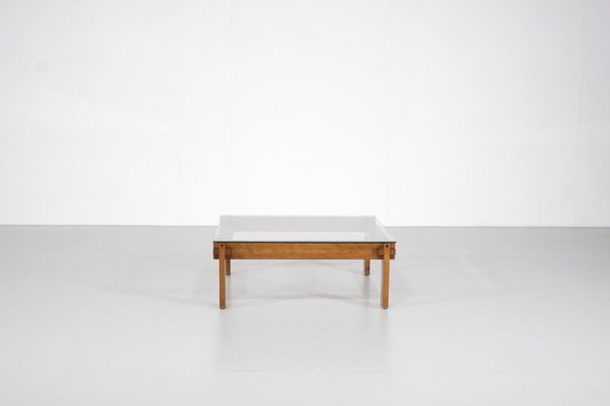 Image 1 of Vierkante eiken salontafel, Italië - 1970