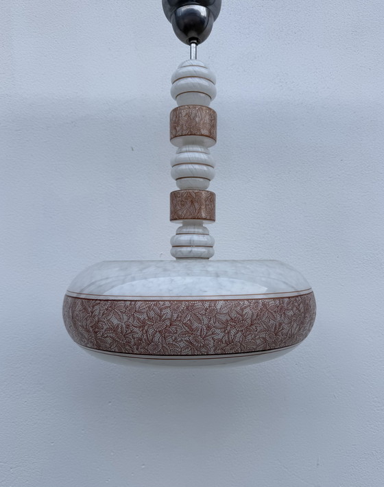 Image 1 of Lampadario in vetro Art Déco dalla Cecoslovacchia