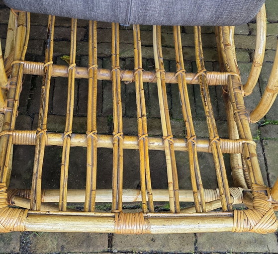 Twee vintage, design fauteuils van bamboe en rotan (photo 13 of 15)
