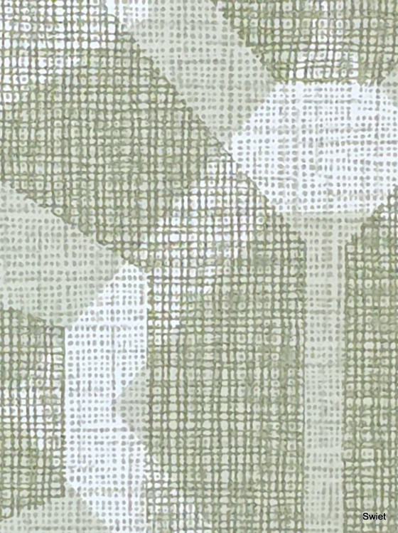 14292 Retro Geometrisch Behang Grijsgroen Wit Vintage – Wanddecoratie, Paper (photo 6 of 6)