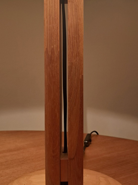 Image 1 of DOMUS Table Lamp Type 7701 – Solid Wood – Lunopal Shade – Design Classic