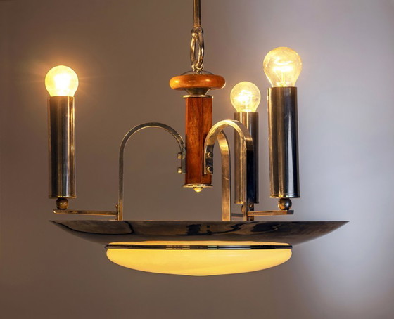 Image 1 of Metalen kroonluchter, jaren 30-40