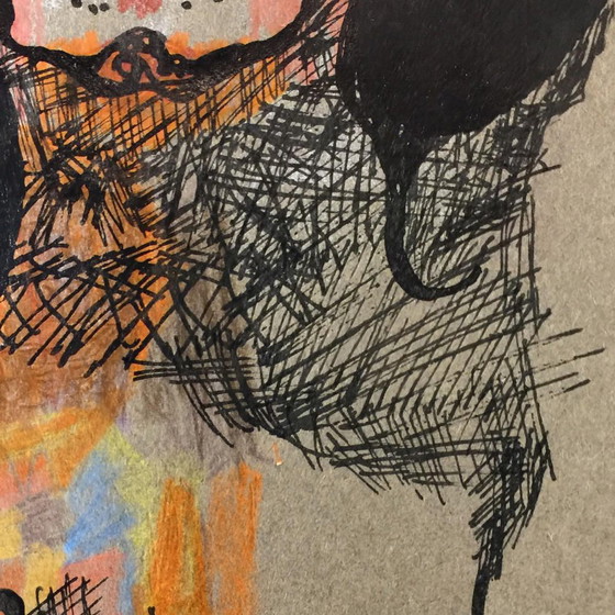 Anne Body, Parce Queue, Oil on Paper, 1970 – Paintings & Drawings (photo 5 of 10)