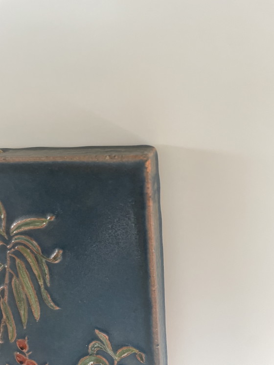 Image 1 of Vintage Wall Tile. Karlsruher Majolika. Fuchs 1960.