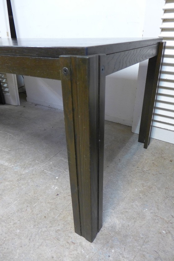 Image 1 of bellissimo tavolo da pranzo brutalista allungabile in wengé