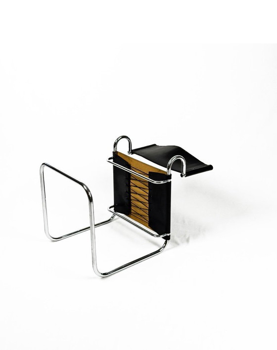 Image 1 of vintage “Terrj” stoel van chroom en leer van Luigi Saccardo voor Arrmet – Italië, jaren 70