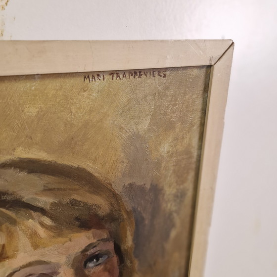 Image 1 of Óleo sobre lienzo Mari Trappeniers pintura antigua