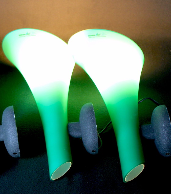 Image 1 of Four Green Murano Glass Wall Lights, Carlo Nason For Murano Due