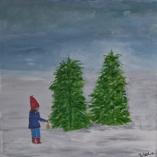 J.v. Welie Pinturas y dibujos, juego de 3, paisaje invernal