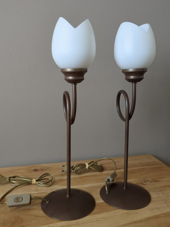 Image 1 of Set of Vintage Solid Table Lamps 'Tulip'