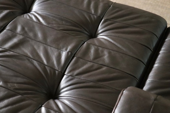 Image 1 of De Sede DS-88 Modular Sofa In Dark brown Patchwork Leather, Switzerland 1970s