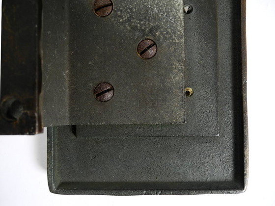 Image 1 of A set of solid, heavy 1970s Brutalist pull handles with letter slot and doorbell, made of bronze by Alpan Germany