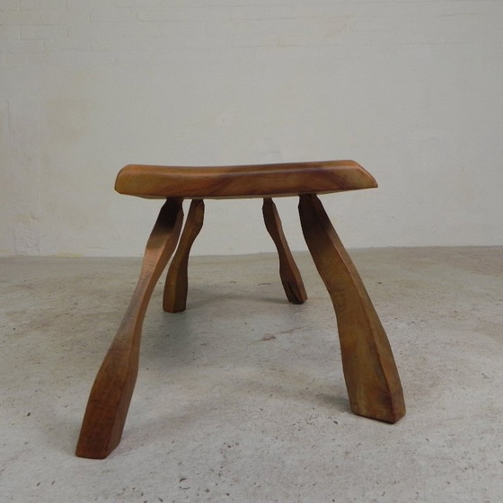 Image 1 of Table d'appoint en bois vintage, tabouret en tronc d'arbre, 1960s
