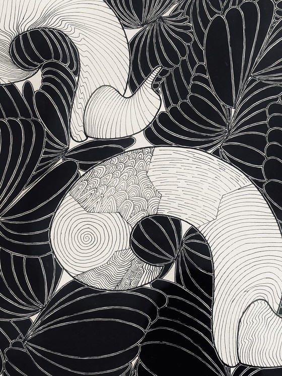 Image 1 of Pierre-Francois Vaysse - Art Brut circa 1970 - Tinta china - enmarcado