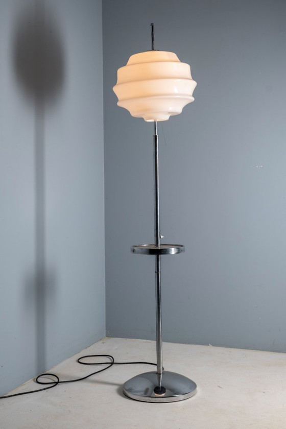 Image 1 of Bauhaus Chrome Floor Lamp, 1930s, Attributed to Slezák, Czechoslovakia