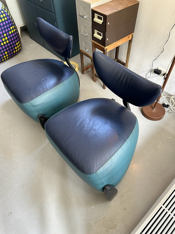 SALE: Danish design Skalma Armchairs, vintage leather easy chairs, Wood, Multi Color (photo 3 of 9)