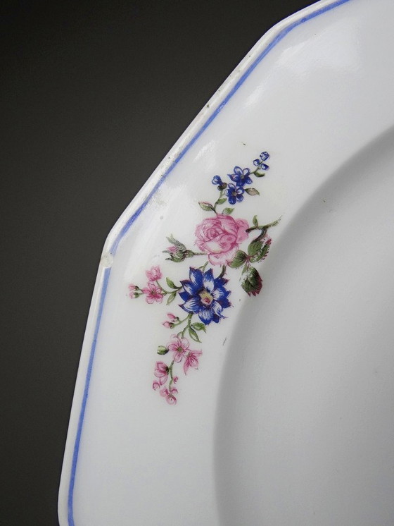 Image 1 of 4 Bernardaud Limoges Porzellan-Speiseteller mit floralem Dekor aus den 1920er-1950er Jahren